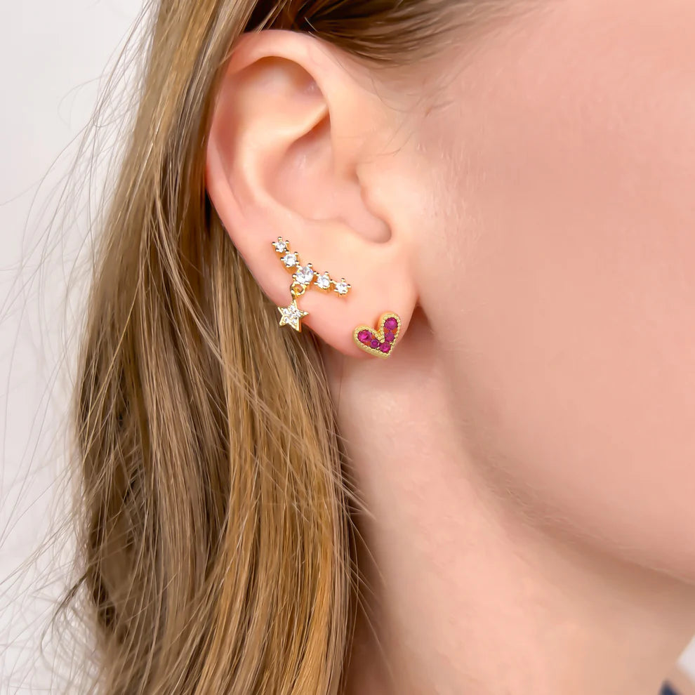 Dangling CZ Star Studs
