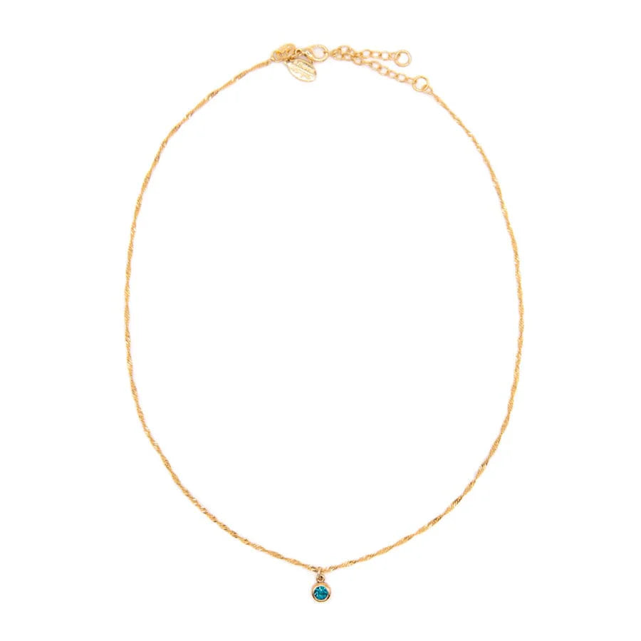 Bezel Birthstone Necklace