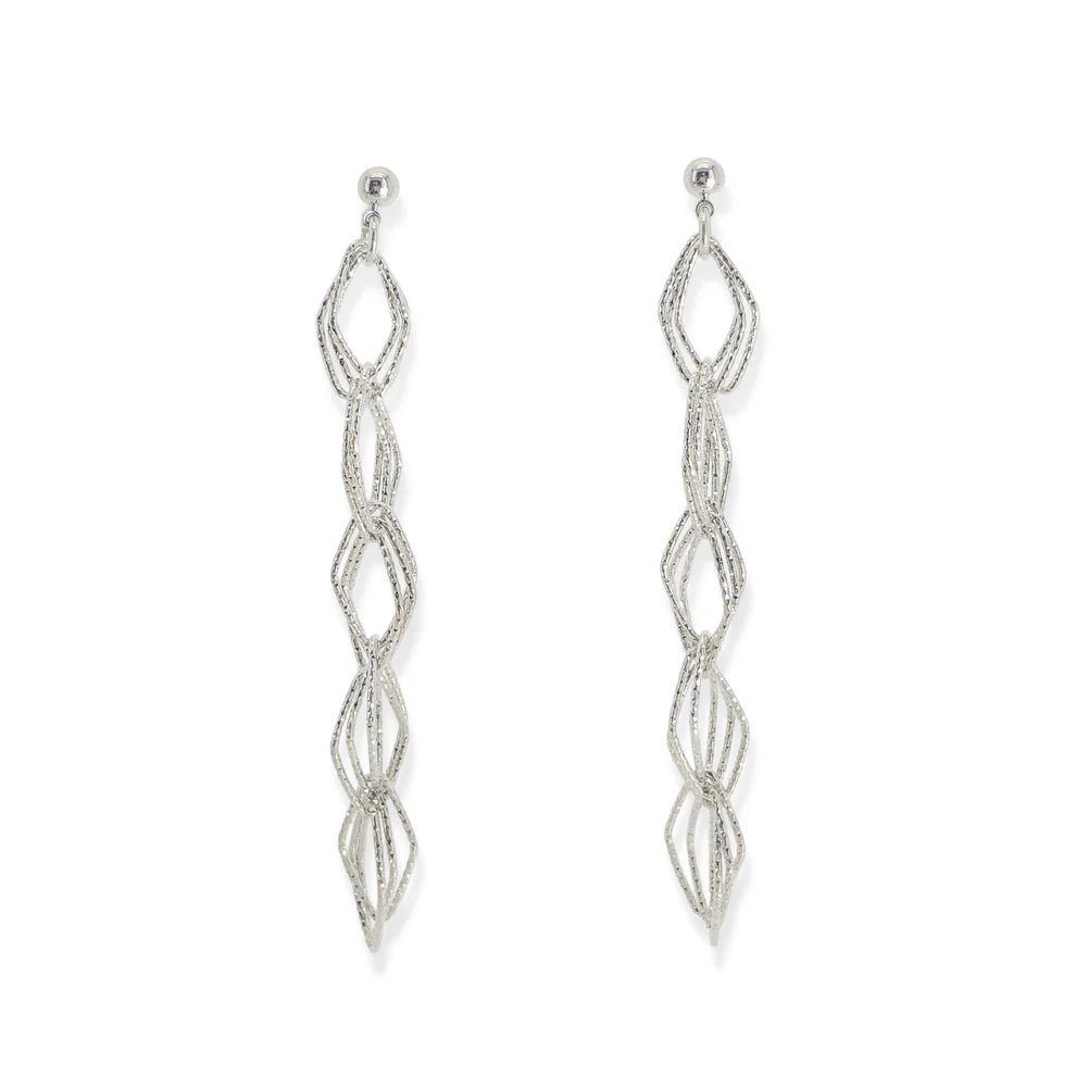 Textured Diamond Chain Earrings