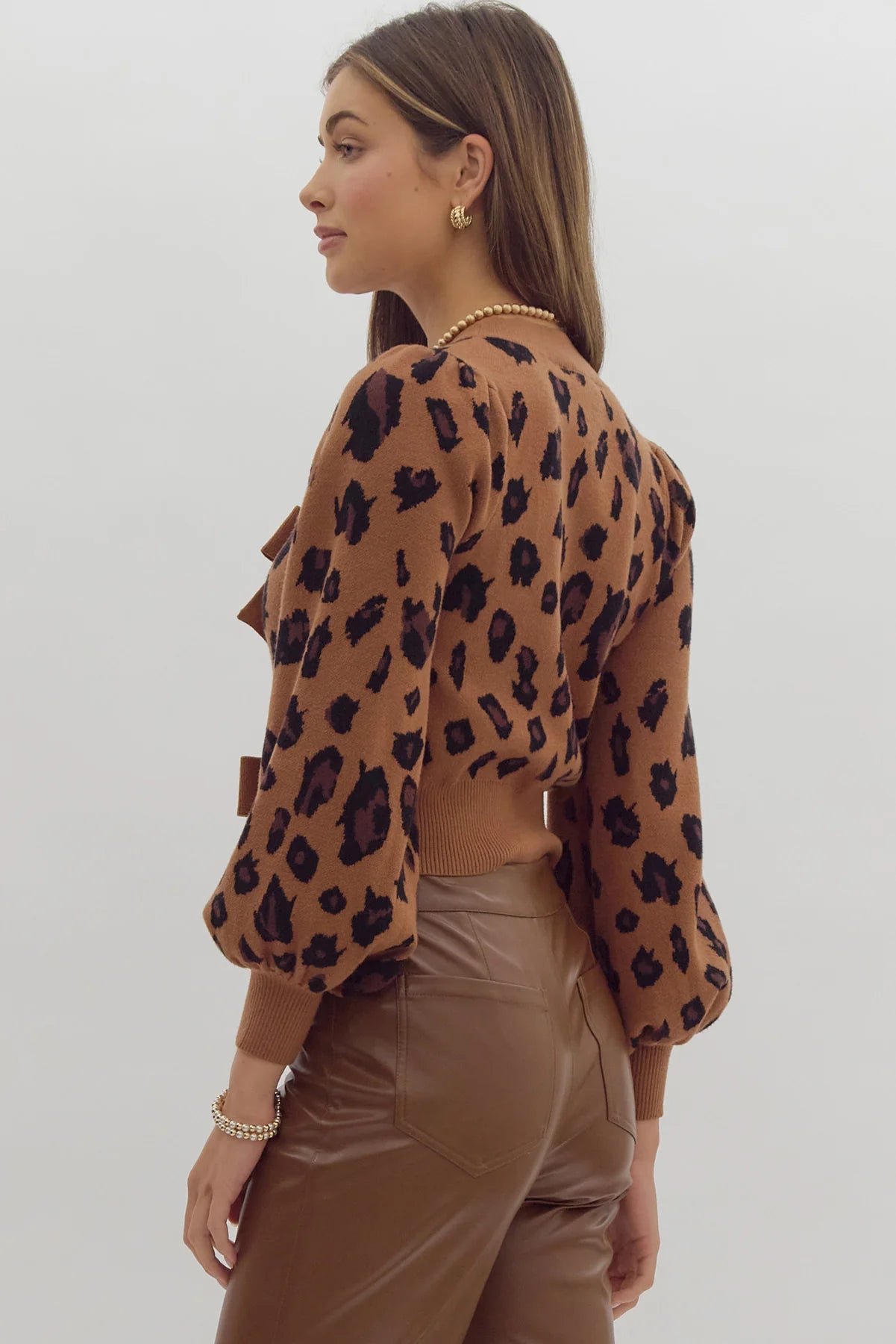 Diane Leopard Bow Cardigan