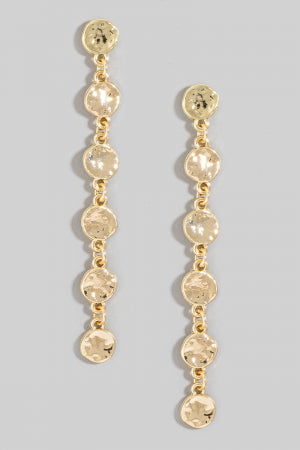 Hammered Disc Chain Earrings