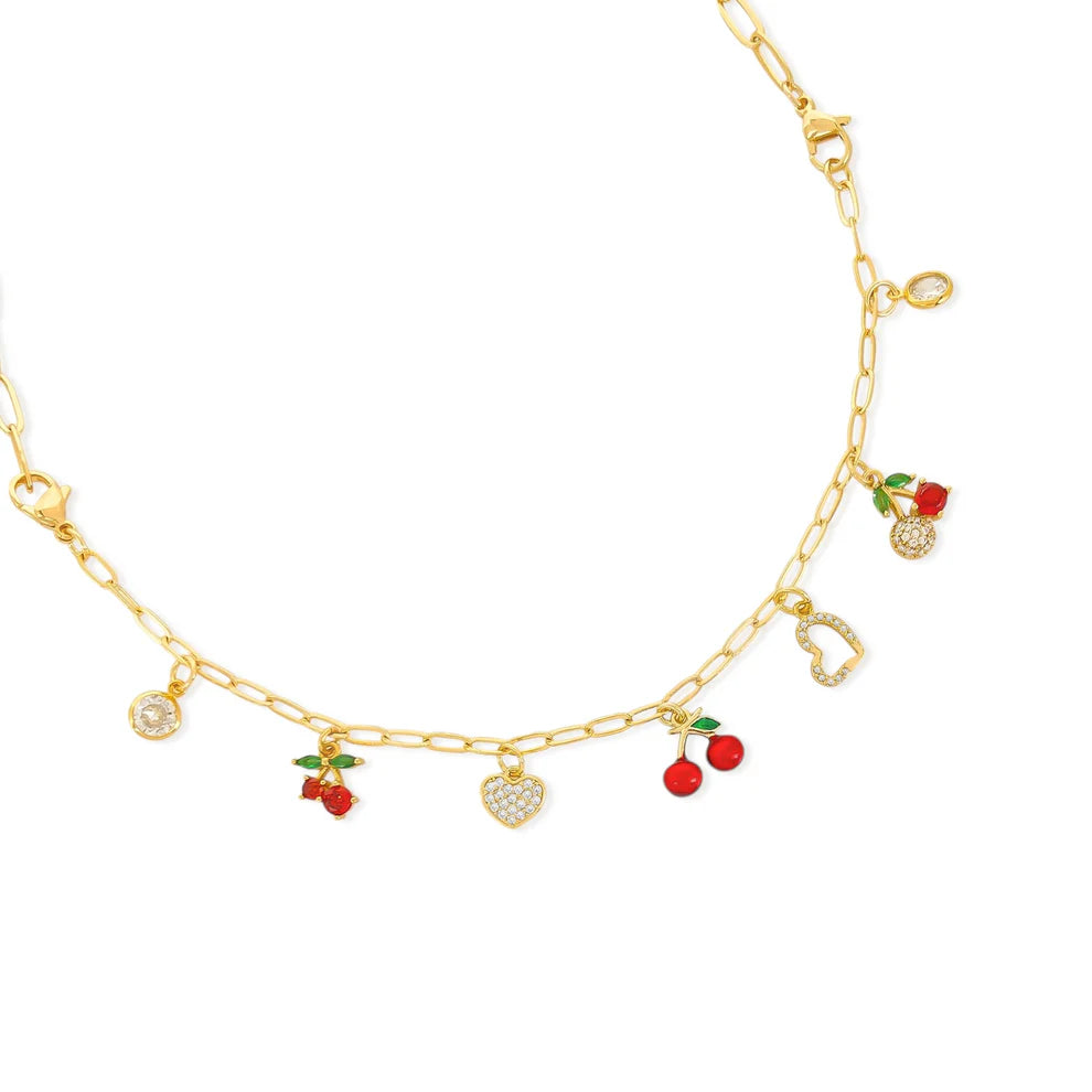Double Bracelet Cherry Necklace