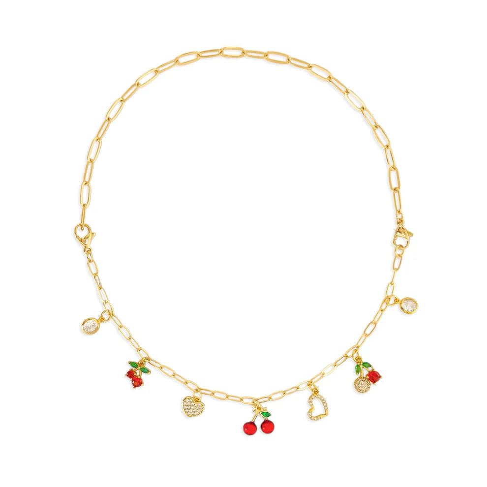 Double Bracelet Cherry Necklace