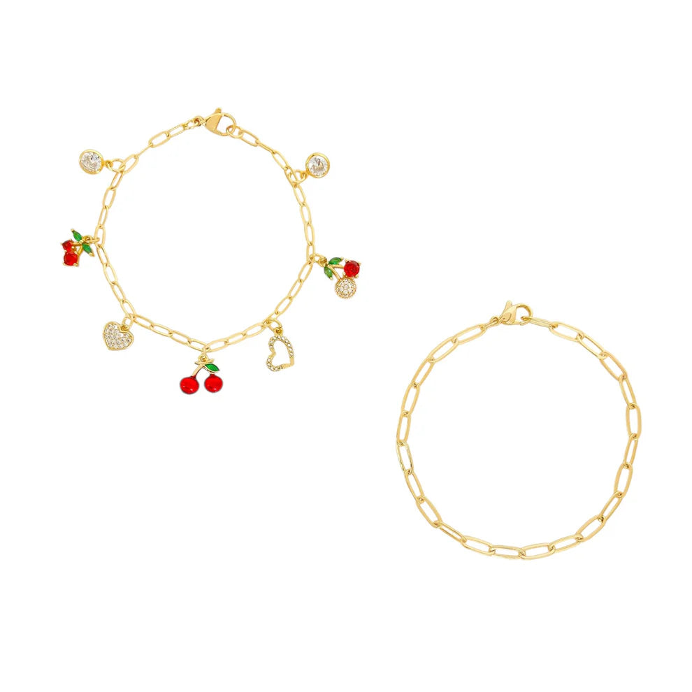 Double Bracelet Cherry Necklace