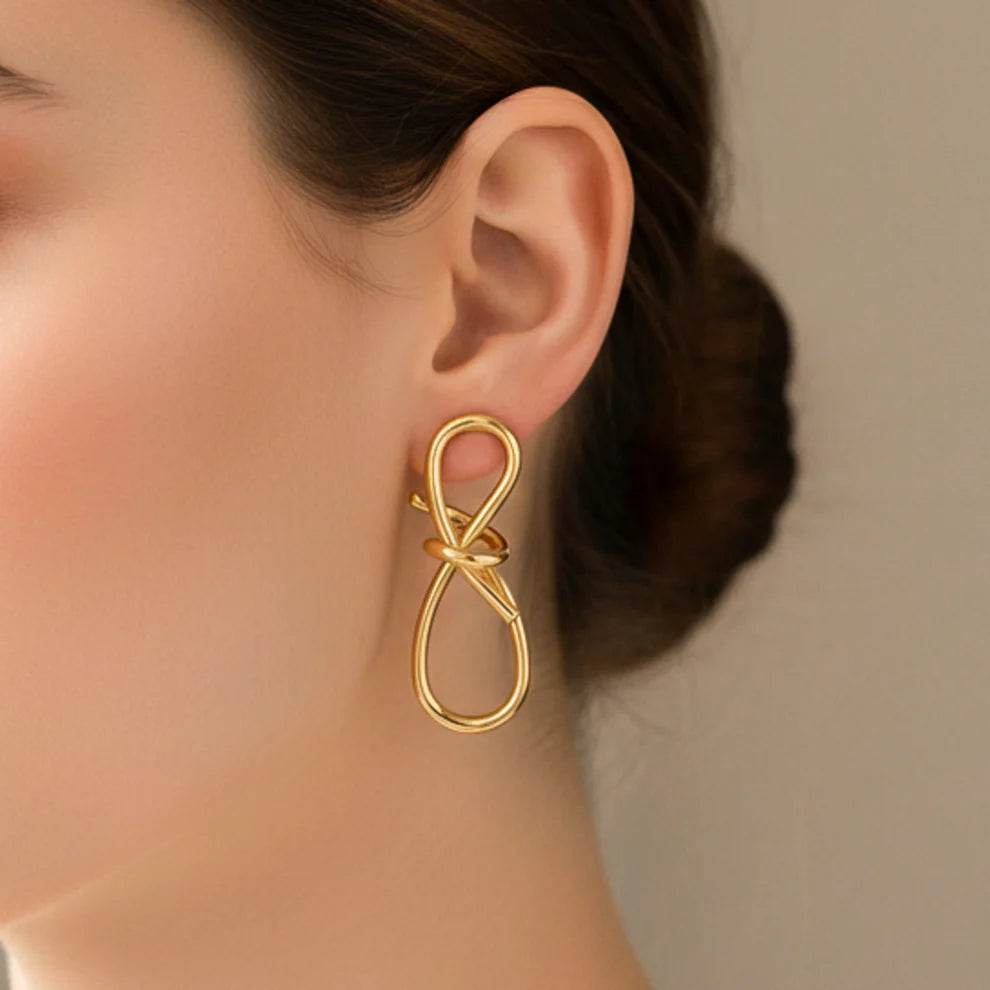 Double Curve Knot Earrings