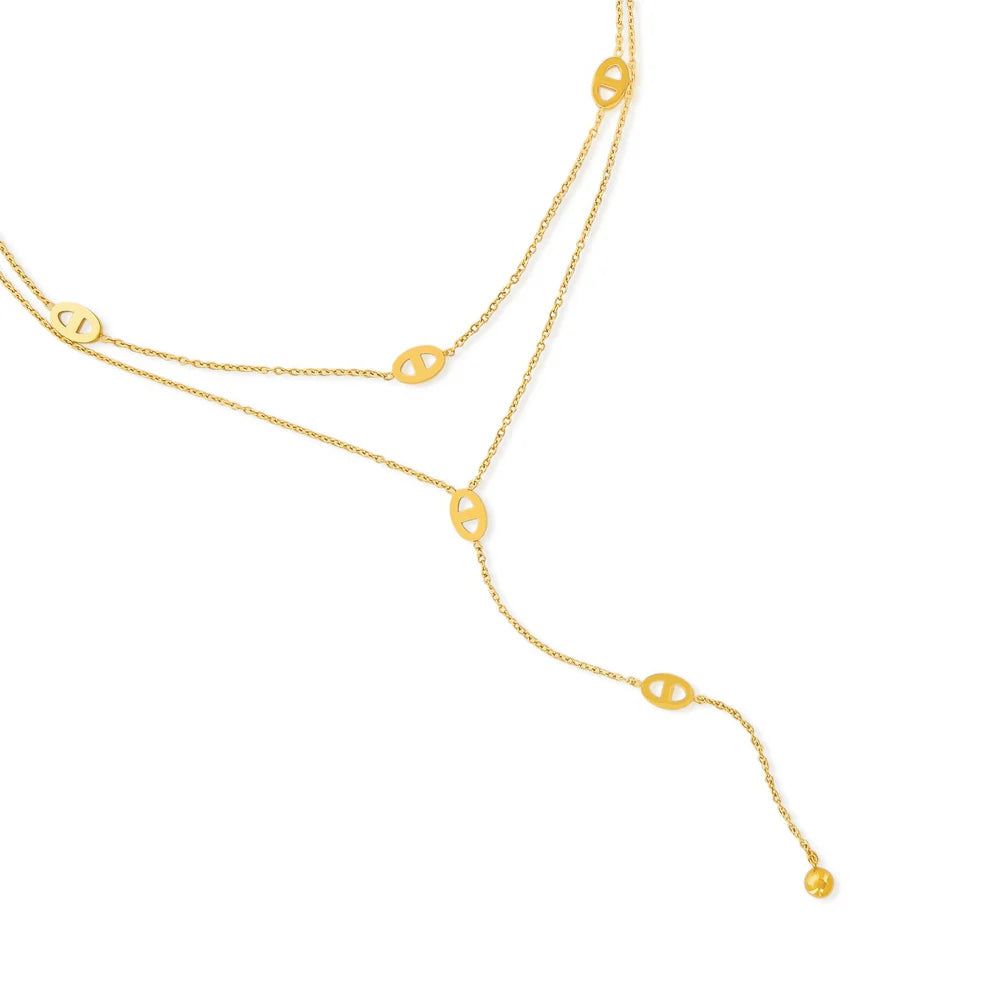 Double Layer Lariat Necklace