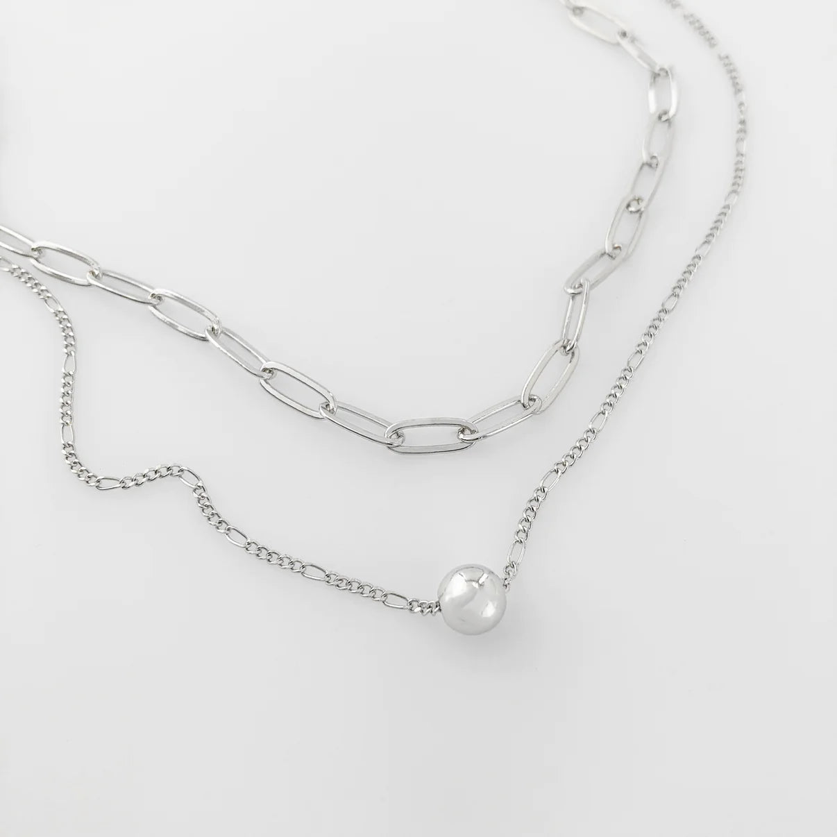 Double Layer Chain Sphere Necklace