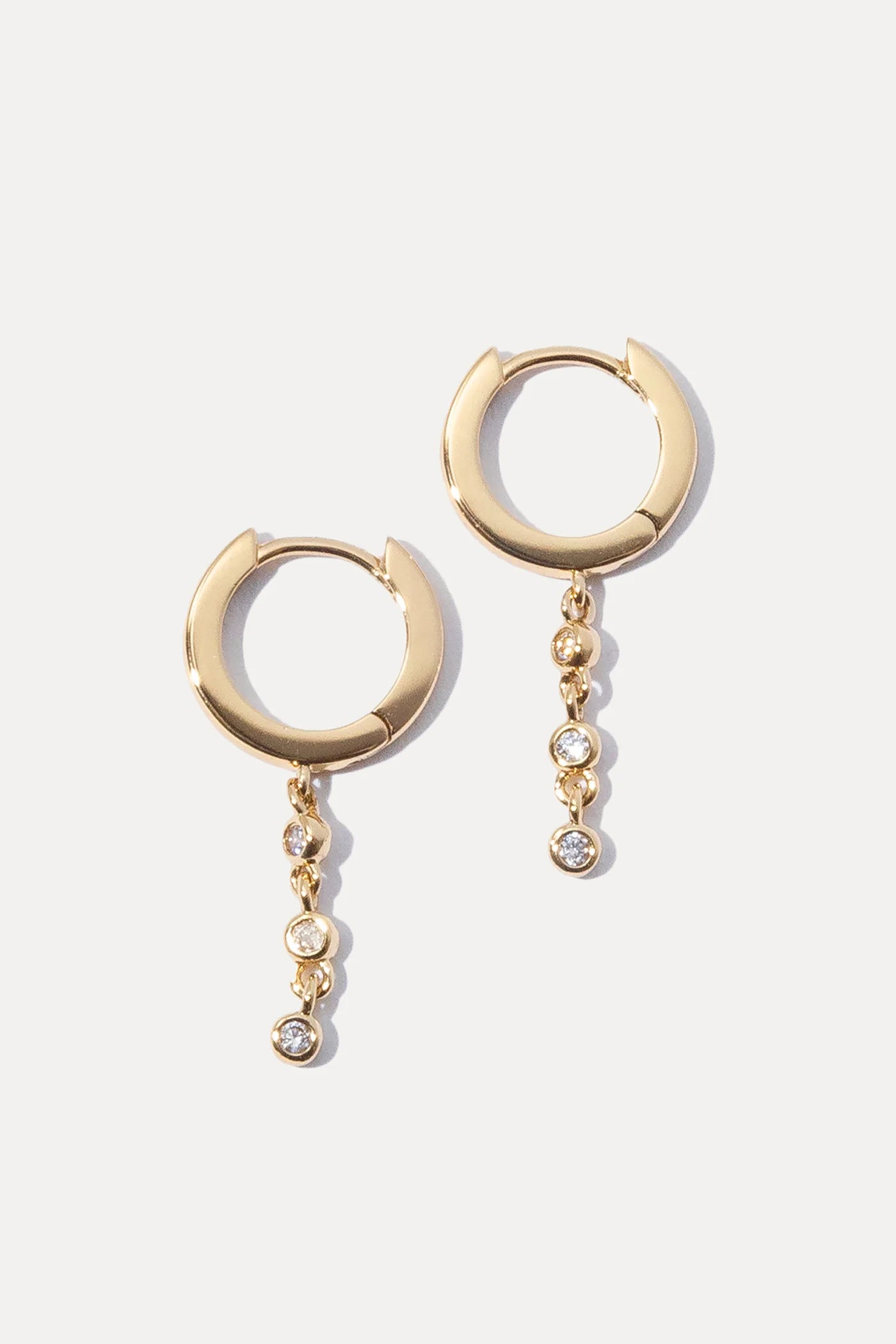 Elissa Dangle Huggie Earrings Gold