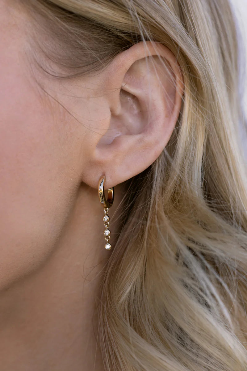 Elissa Dangle Huggie Earrings Gold