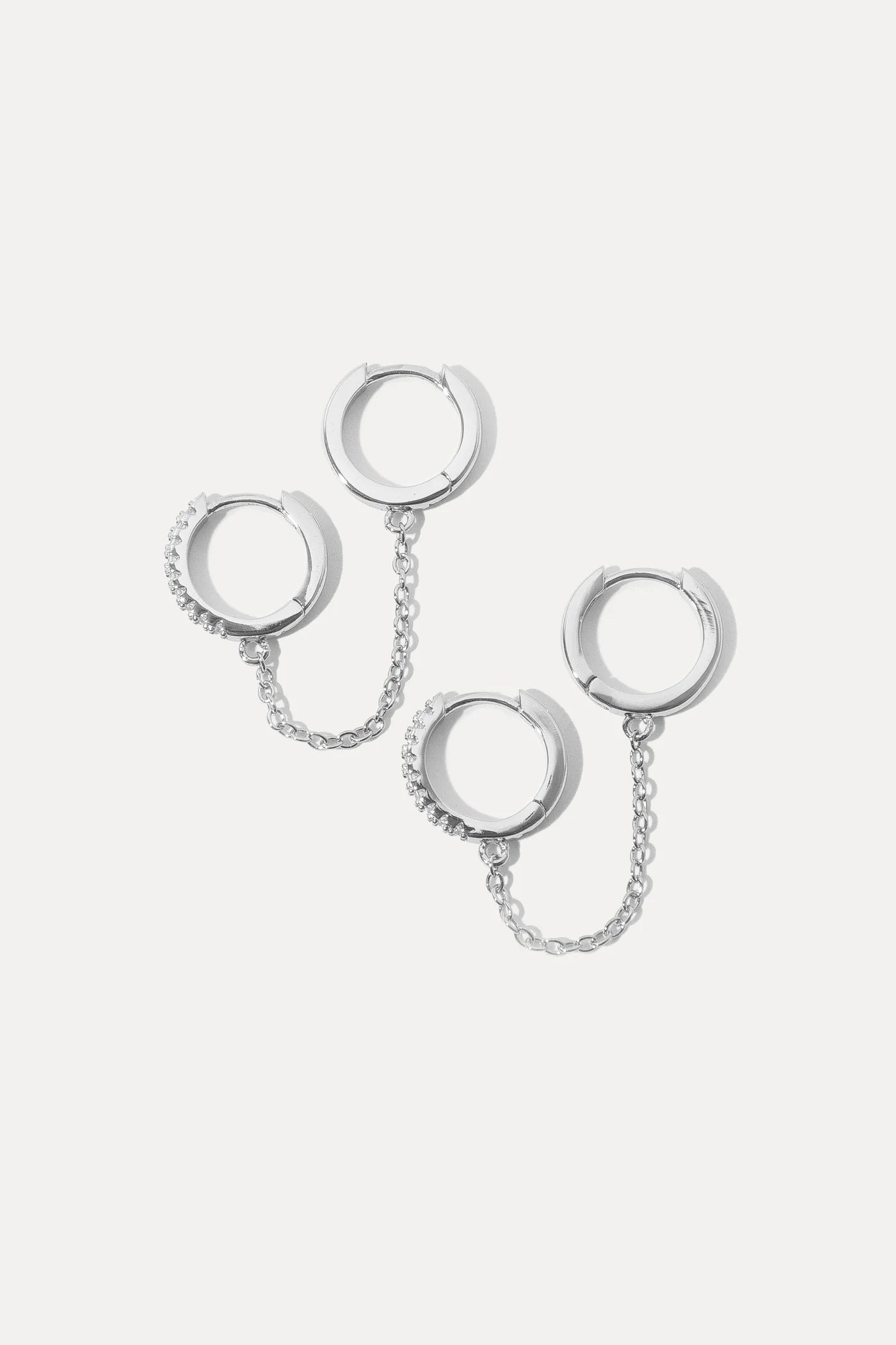 Elliot Double Hoops Silver