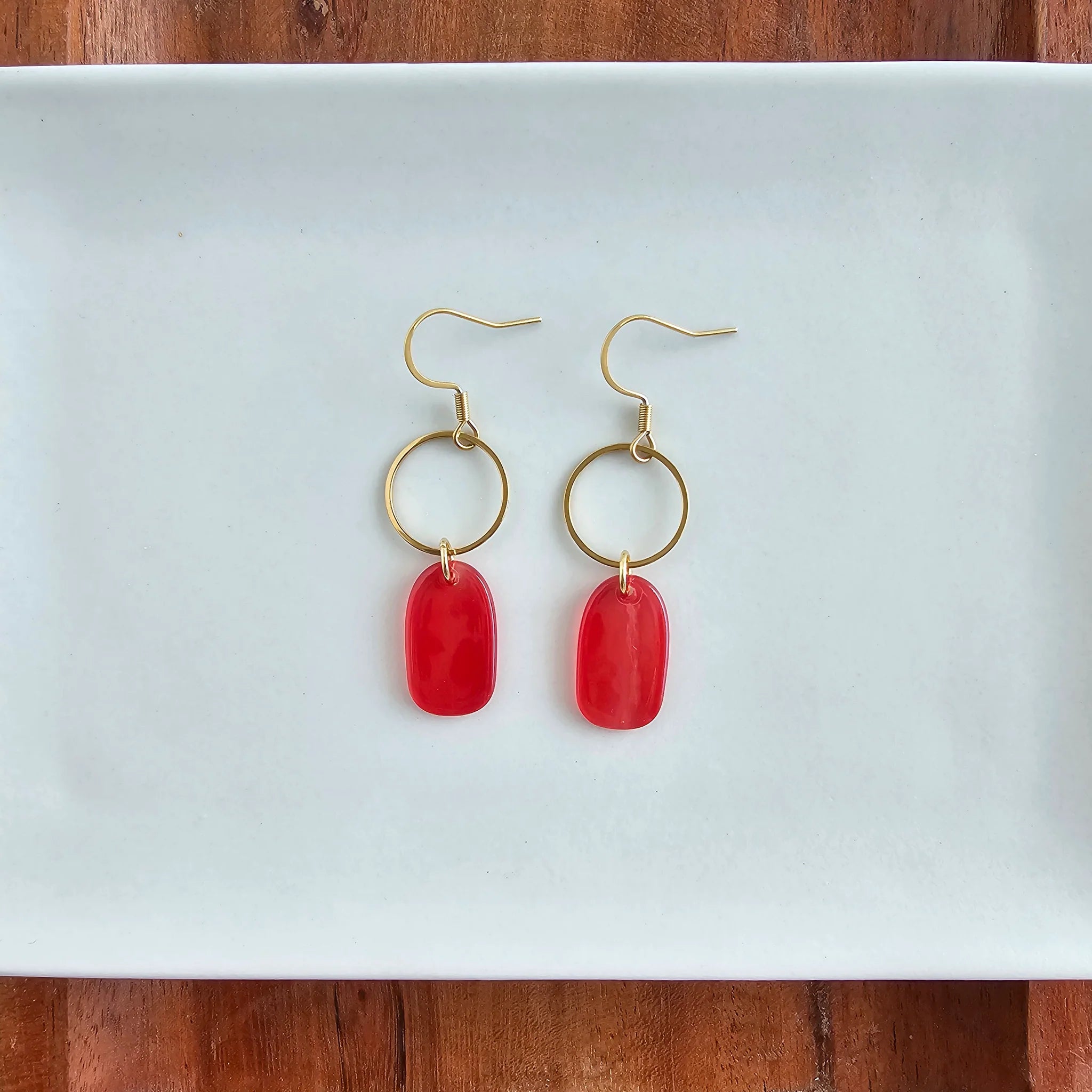 Emma Earrings Ruby Red