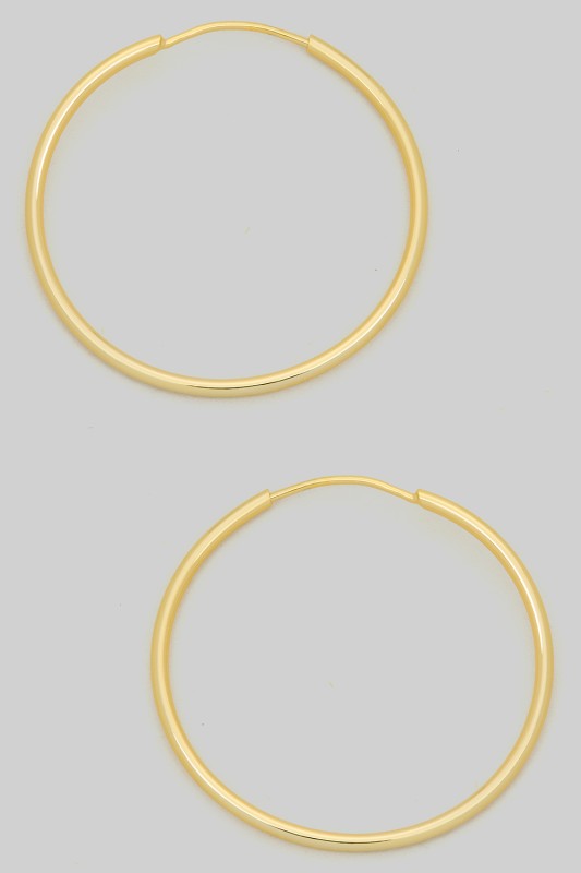 Gold Thin Endless Hoops