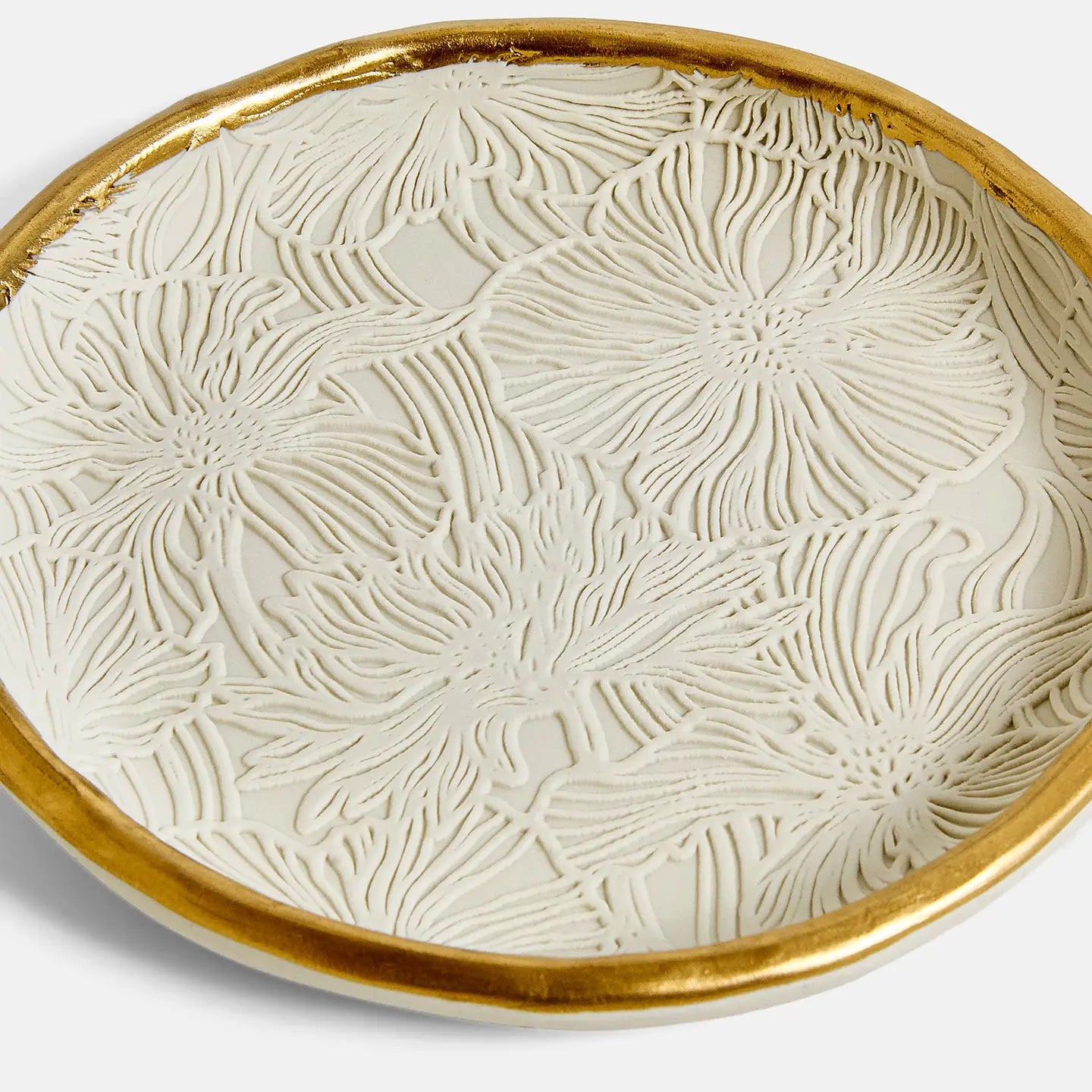 Etched Floral Jewelry Dish