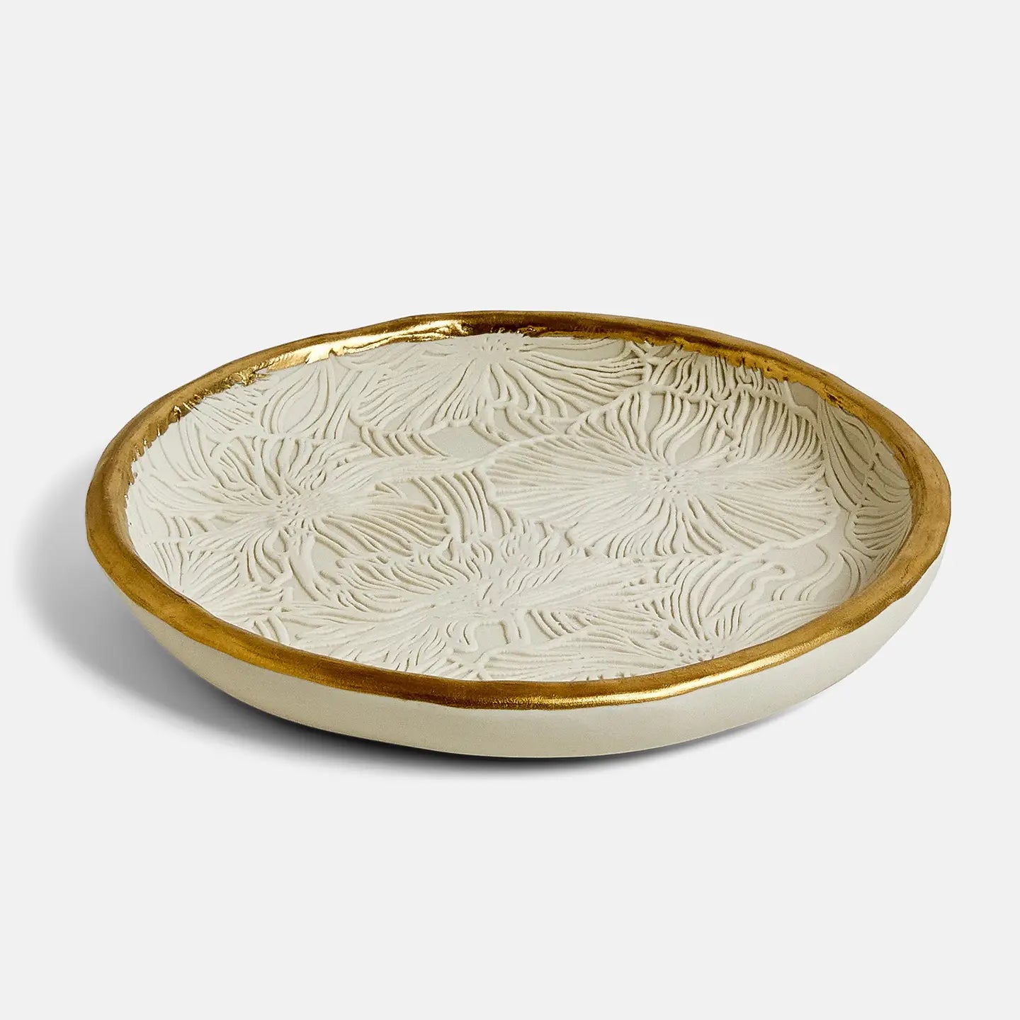 Etched Floral Jewelry Dish