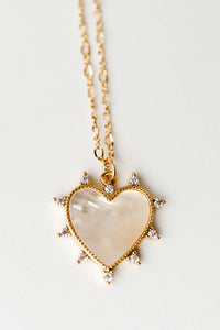 Evie Mother of Pearl Heart Necklace