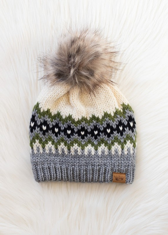 Fair Isle Beanie Pom Hat