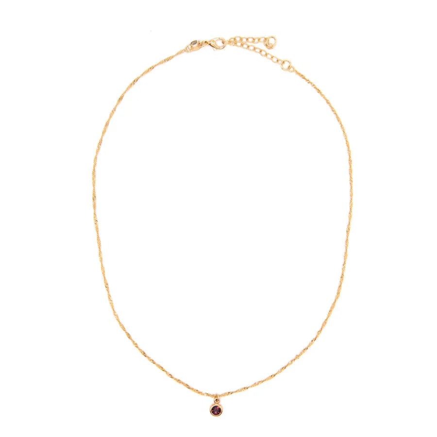 Bezel Birthstone Necklace