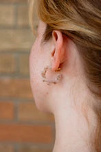 Flora Hoop Earrings Shimmering Taupe