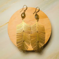 Foresta Long Dancing Feather Earrings