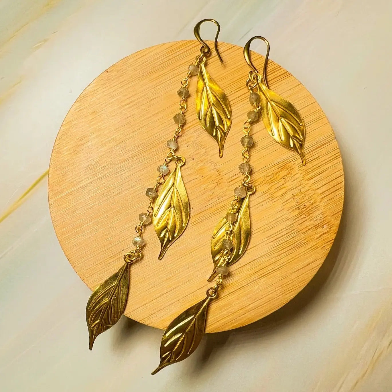 Foresta Tea Leaf Tassel Earrings
