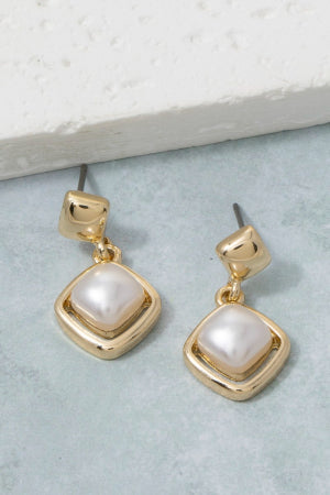 Frame Pearl Drop Earrings