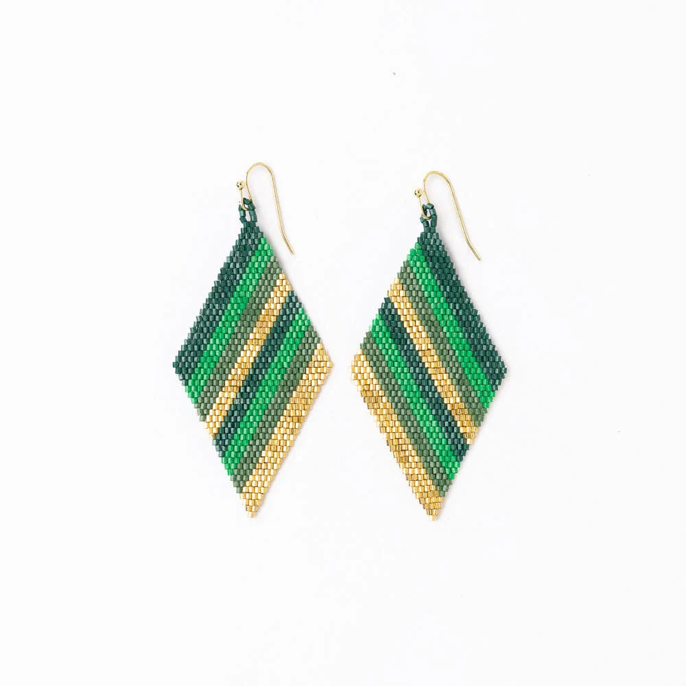 Frida Diagonal Stripe Bead Green