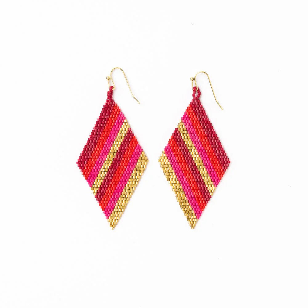 Frida Diagonal Stripe Bead Pink