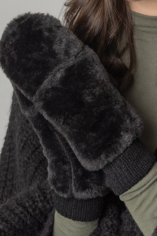 Faux Fur Mittens