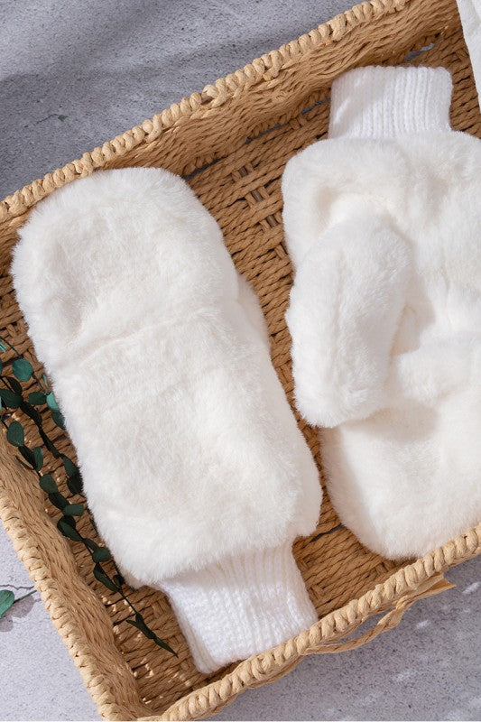 Faux Fur Mittens