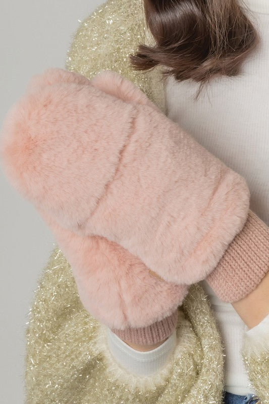 Faux Fur Mittens