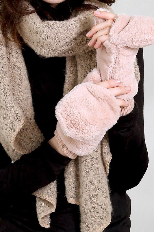 Faux Fur Mittens