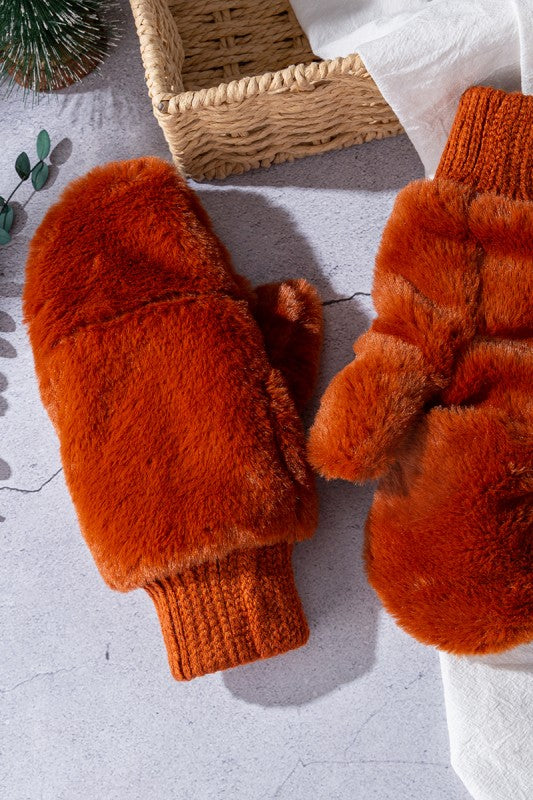 Faux Fur Mittens