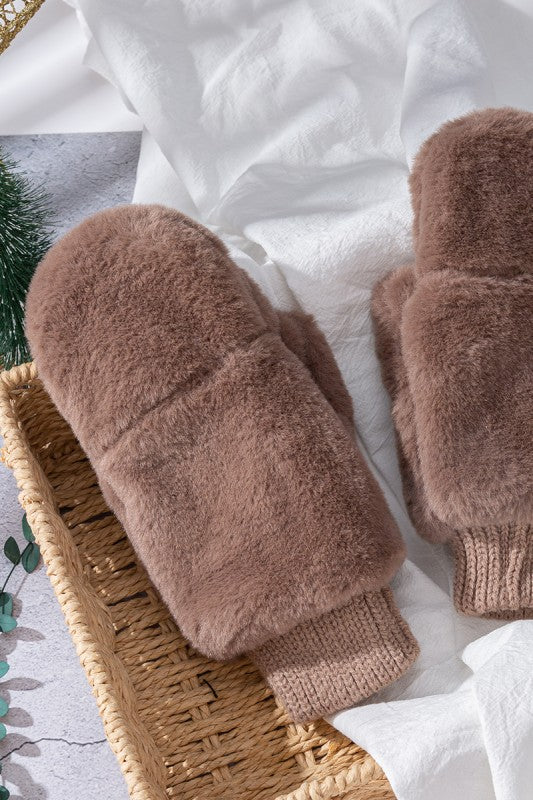 Faux Fur Mittens
