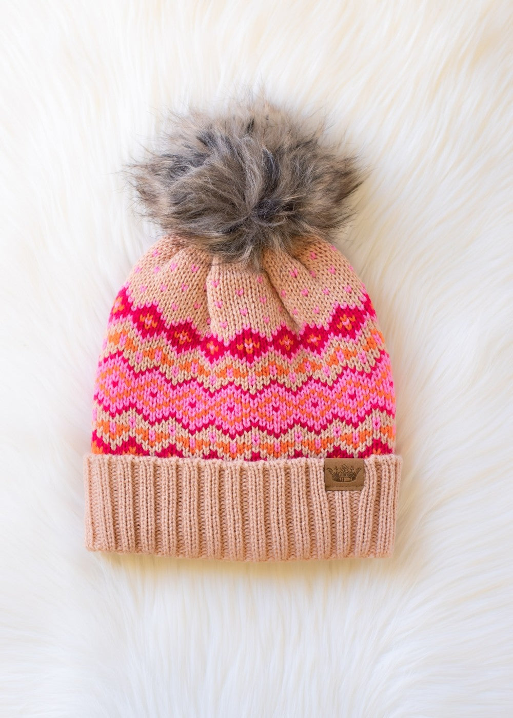 Geo Cuff Pom Hat