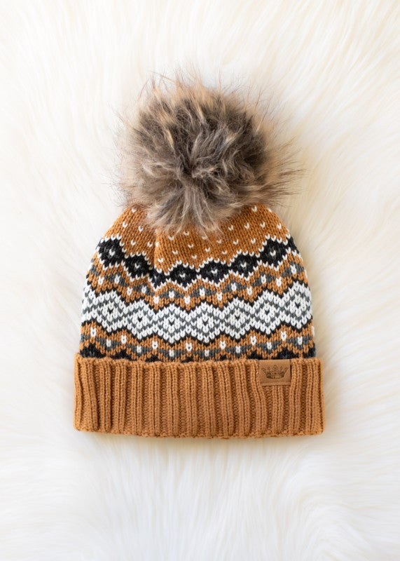 Geo Cuff Pom Hat