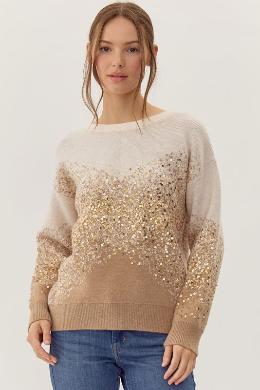 Glenda Gradation Sequin Sweater