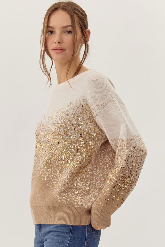 Glenda Gradation Sequin Sweater