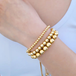 Gold Sphere Drawstring Bracelet - Large