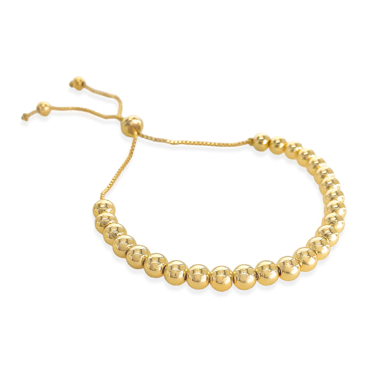 Gold Sphere Drawstring Bracelet - Medium