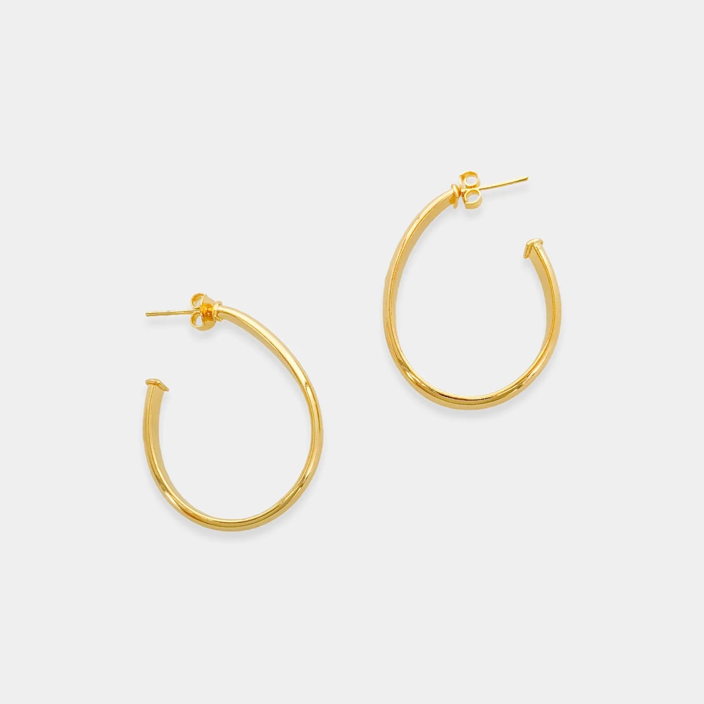 Gold Teardrop Hoop Earrings