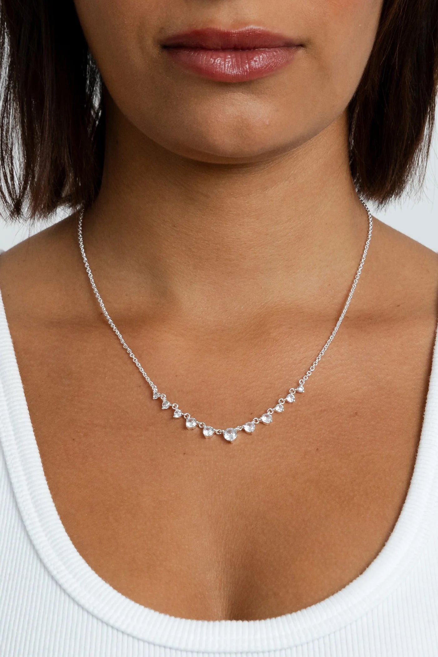 Grace CZ Necklace Silver