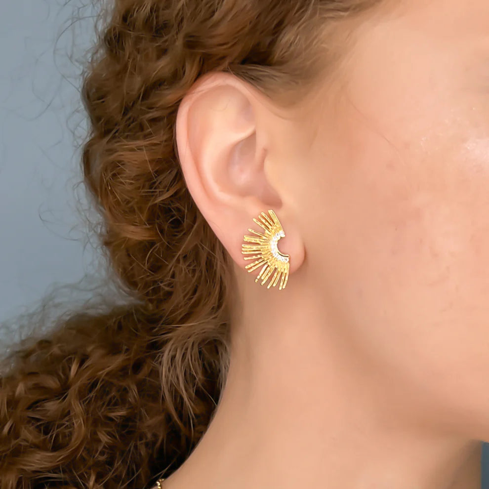Half Sunburst Earrings