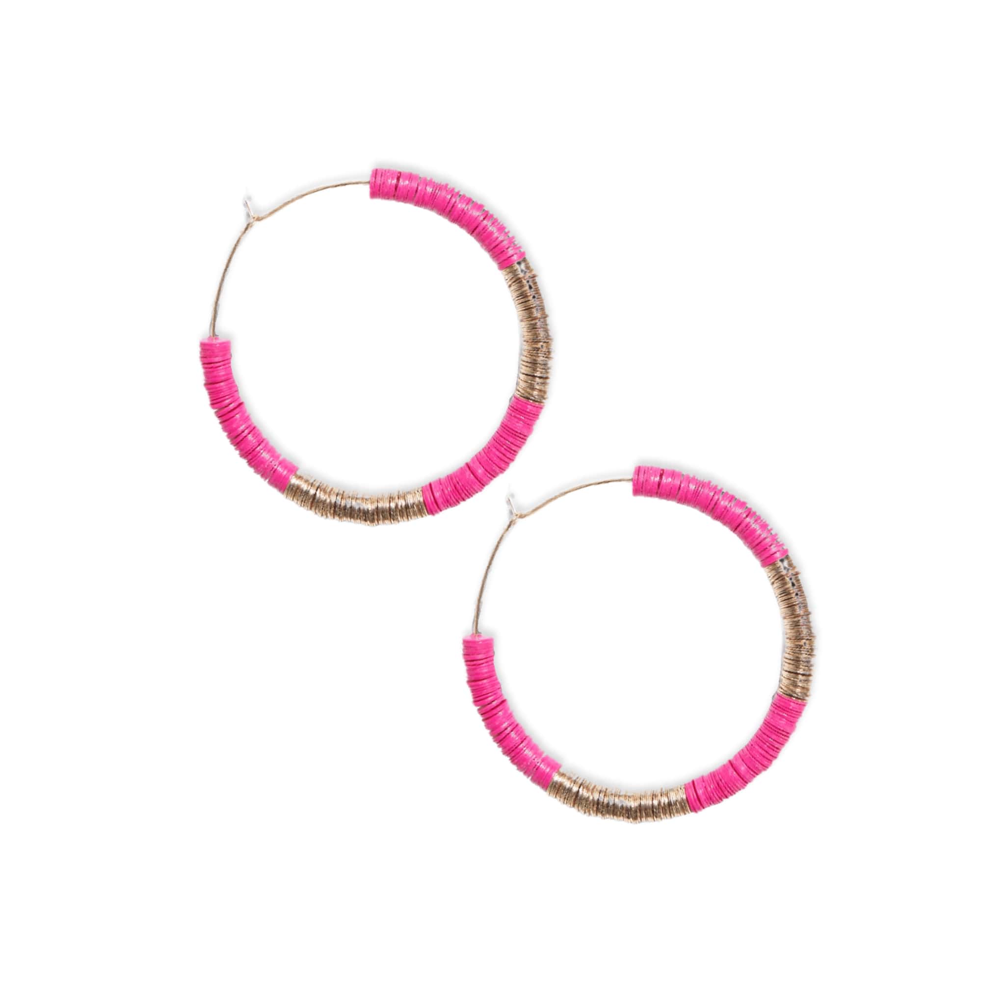 Hannah 2 Color Hoop Earrings H. Pink