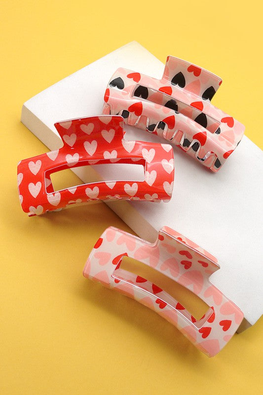 Heart Hair Claw Clips