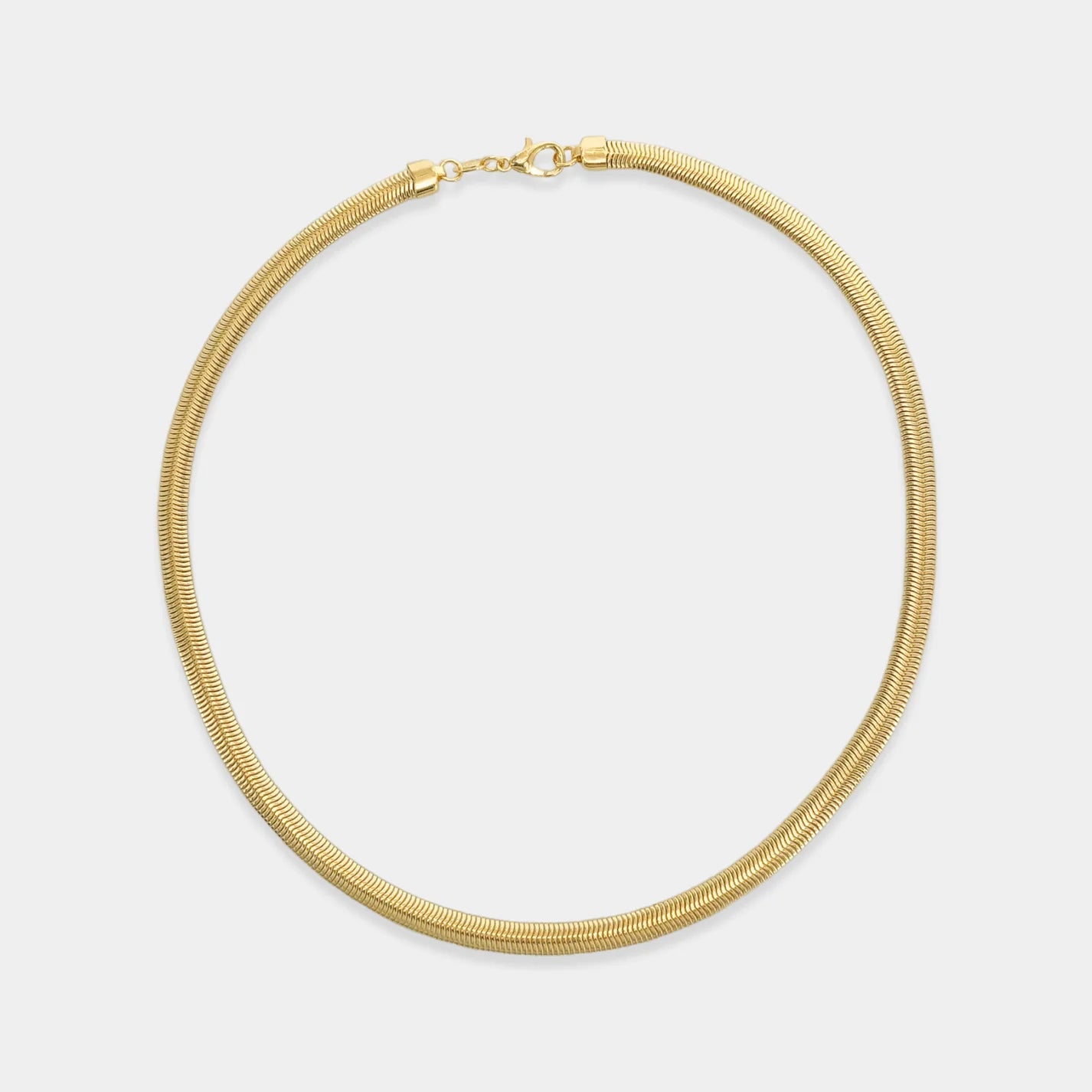 Gold Herringbone Chain Necklace