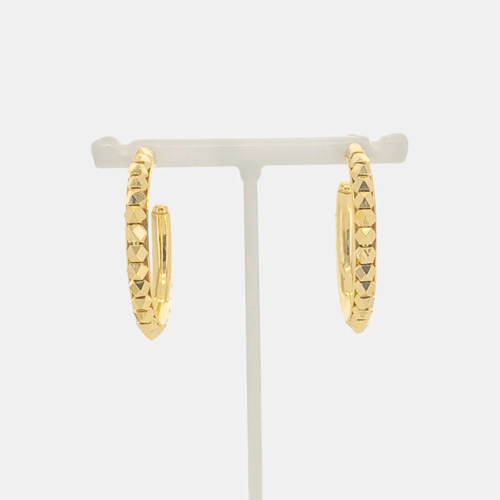 Hex Studded Hoops