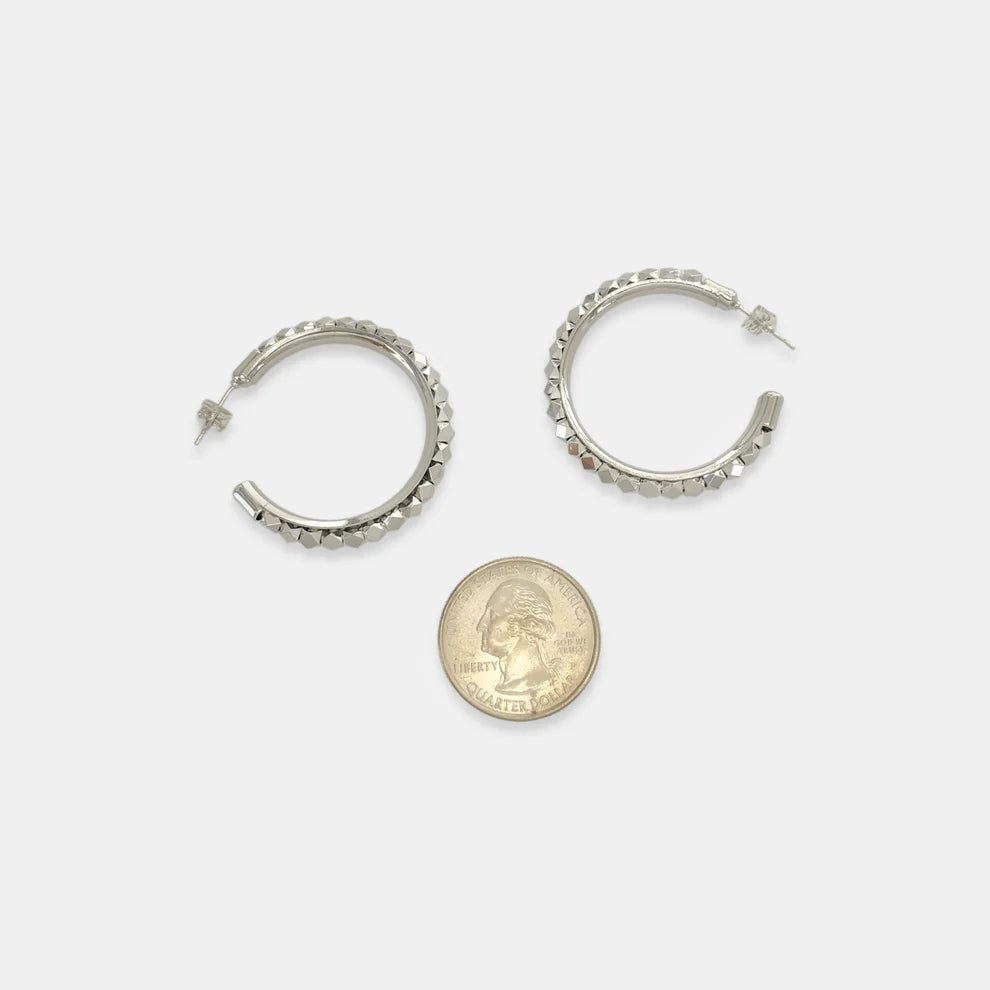 Hex Studded Hoops FINAL SALE