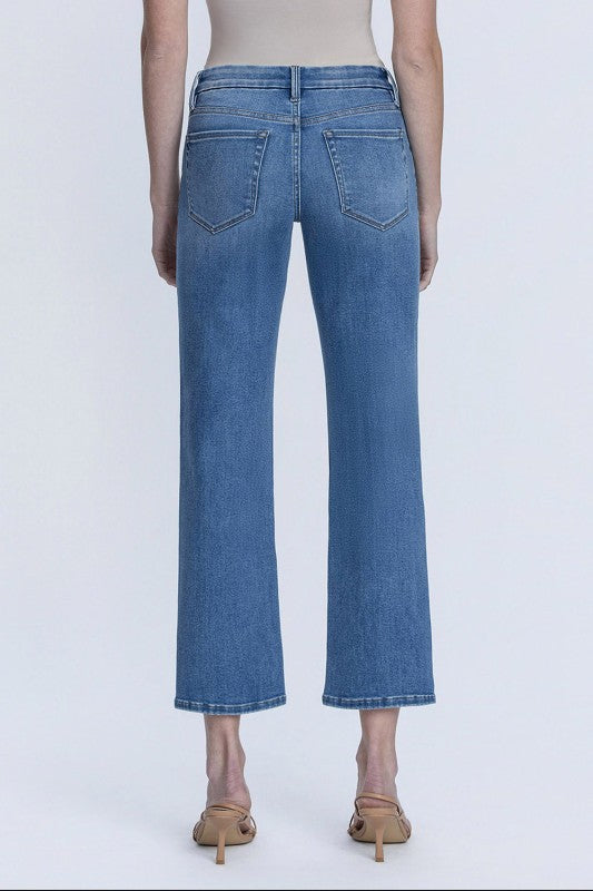 Libby Mid Rise Straight Ankle Jeans