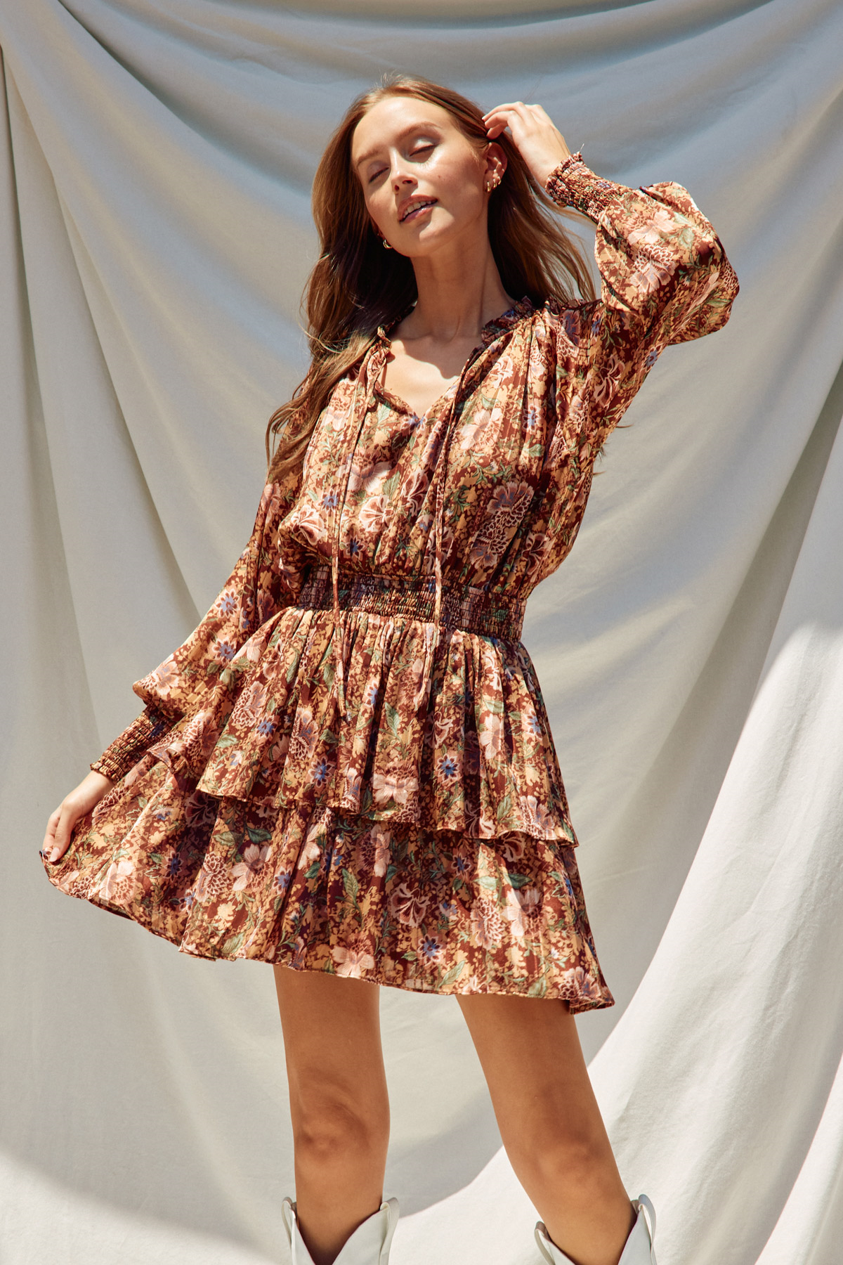 Della Floral Cinched Waist Dress