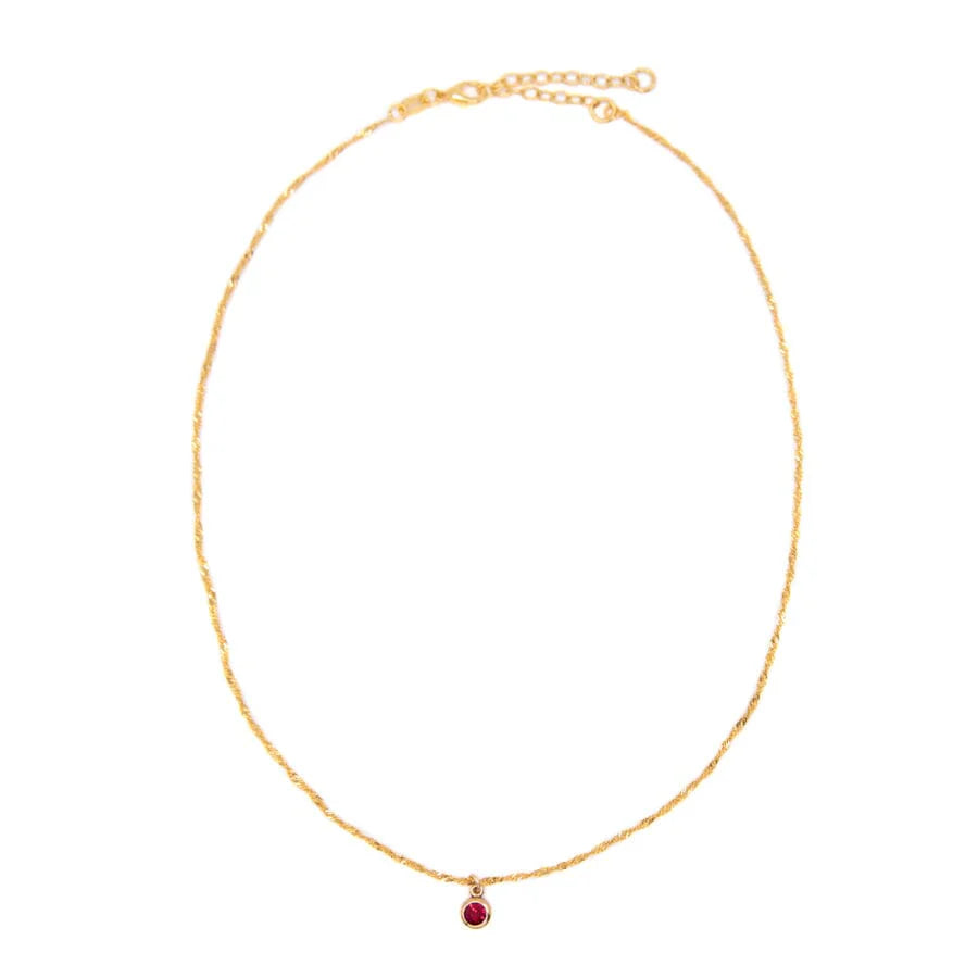 Bezel Birthstone Necklace